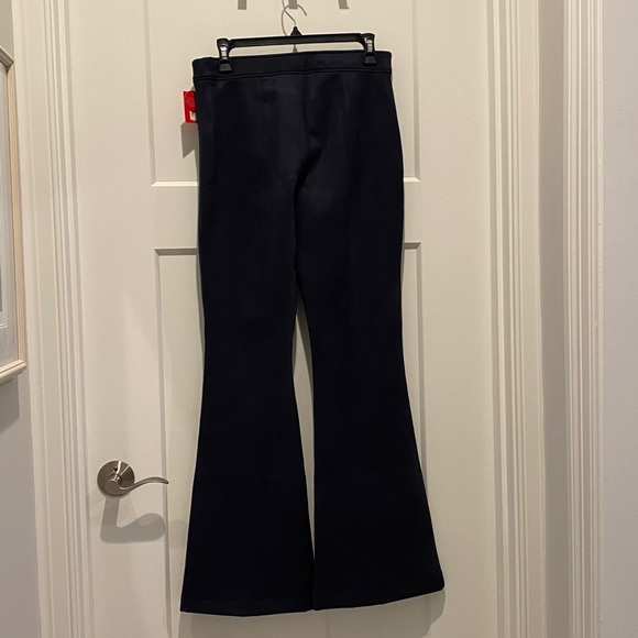 Spanx faux suede flare pants in rich classic navy - Picture 2 of 5